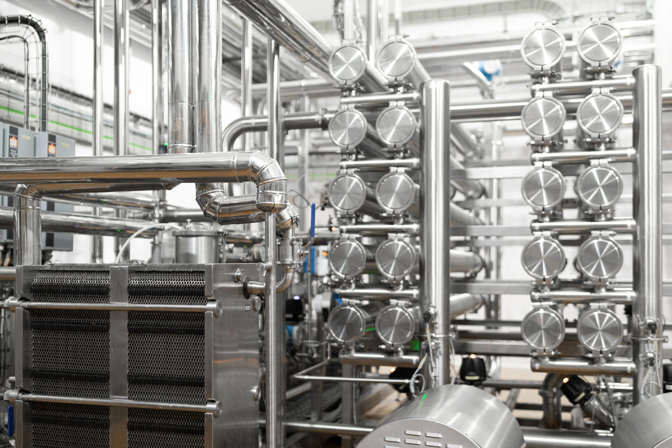 cheese making equipment of cheese factory background